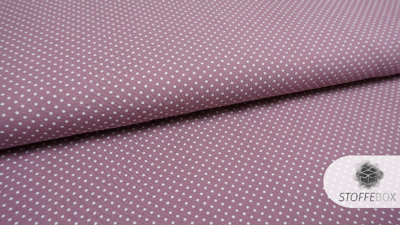 Reststück 75cm Jersey Öko-Tex-100 - Minipunkte (dunkles altrosa) – Bild 3