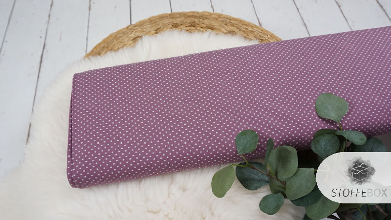 Reststück 75cm Jersey Öko-Tex-100 - Minipunkte (dunkles altrosa)