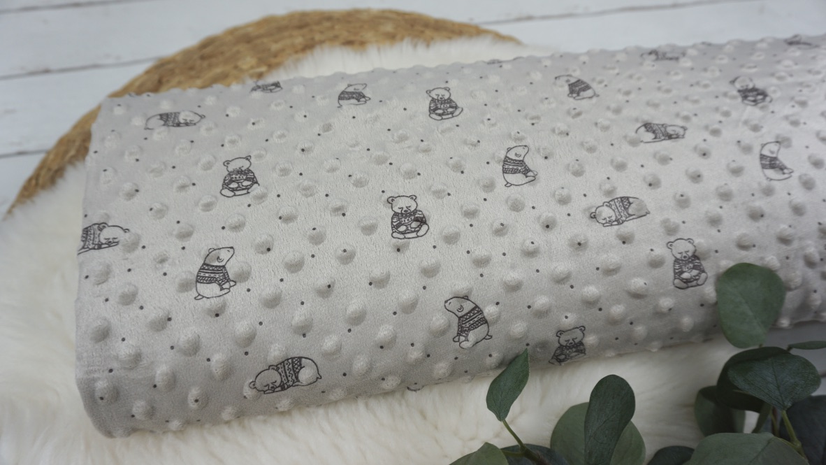 Minky/Kuschelfleece - Bären (beige)