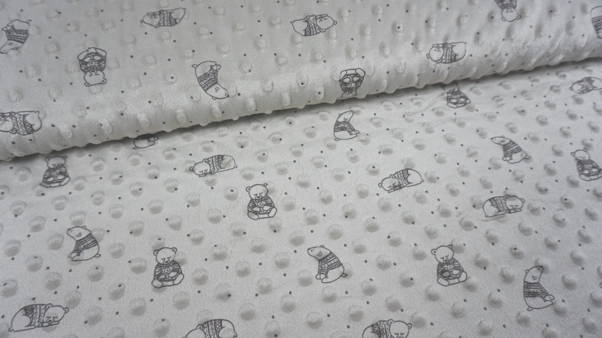 Minky/Kuschelfleece - Bären (beige) – Bild 2