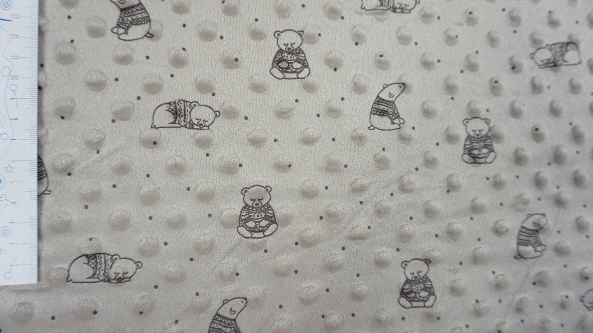 Minky/Kuschelfleece - Bären (beige) – Bild 3
