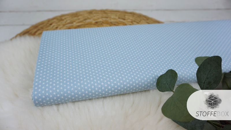 Baumwollstoffpaket - Basics gemustert hellblau (Einheit wählbar ab 50cm-2m) – Bild 6