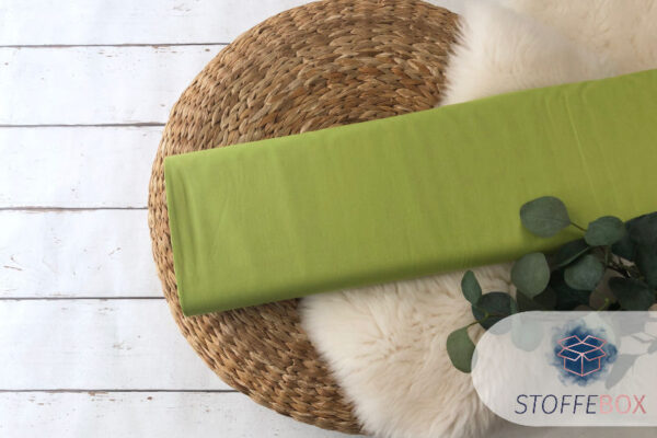 Baumwollstoff Popeline Webware - Uni limette