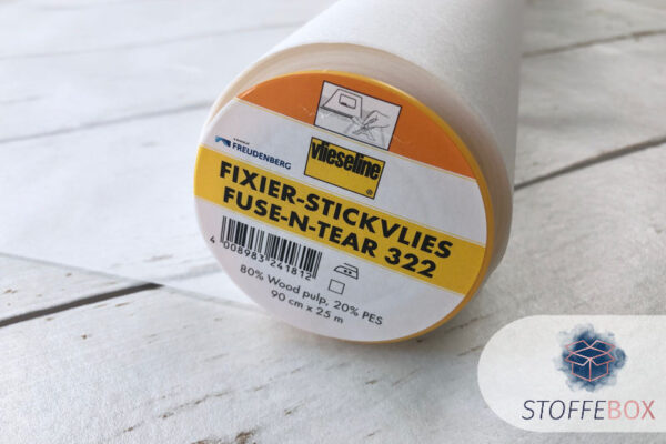 Fixier-Stickvlies Fuse-N-Tear 322 Bügeleinlage (Vlieseline) 90cm Breit