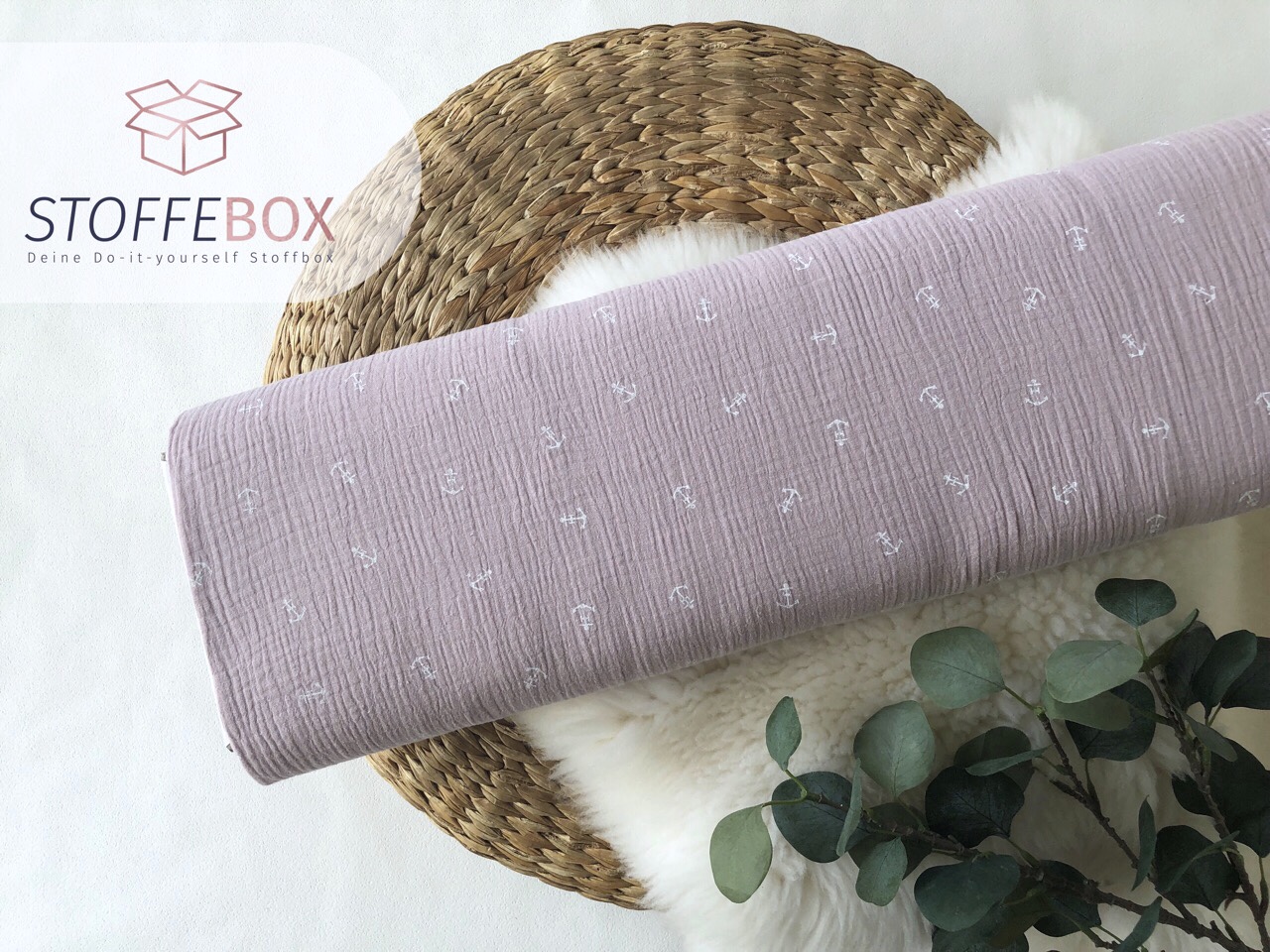 Musselin/Double Gauze - Anker (altrosa)