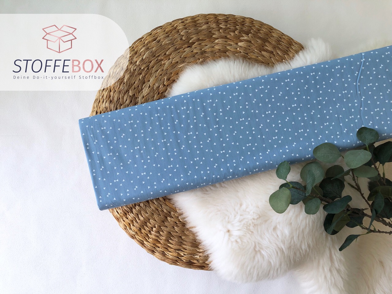 Webware/Baumwolle Öko-Tex-100 Popeline-mini Dreiecke (jeansblau)