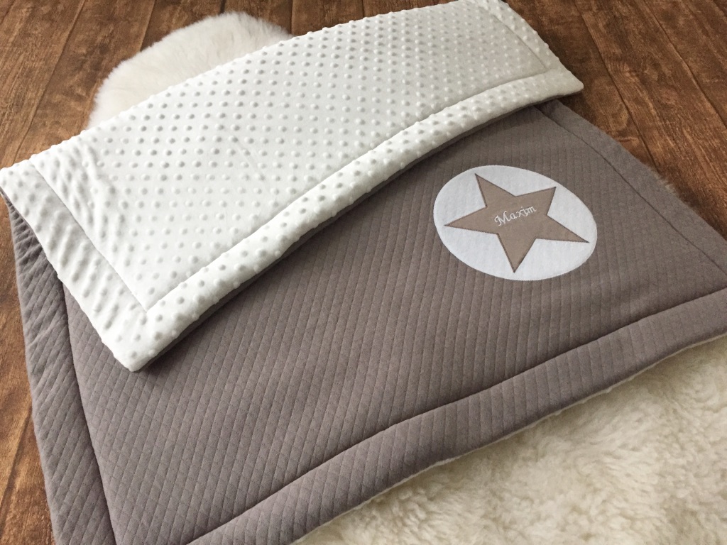 Reststück 35cm Steppstoff - Uni taupe – Bild 2