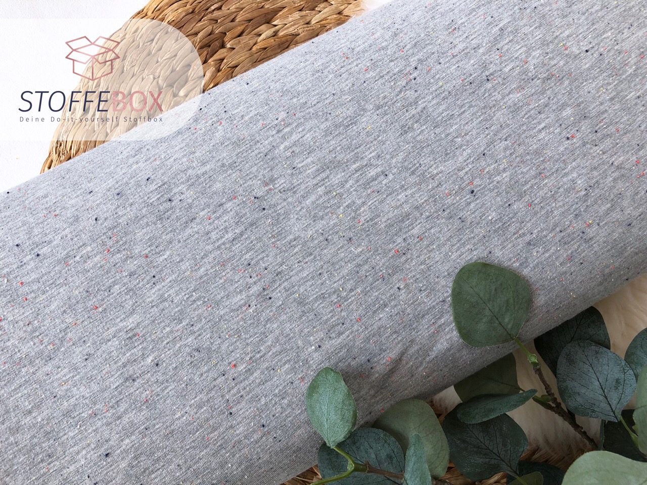angerauter Sweat -Uni mini confetti (grau) – Bild 2