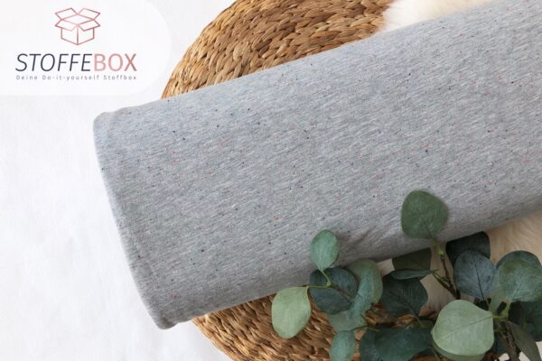 angerauter Sweat -Uni mini confetti (grau)
