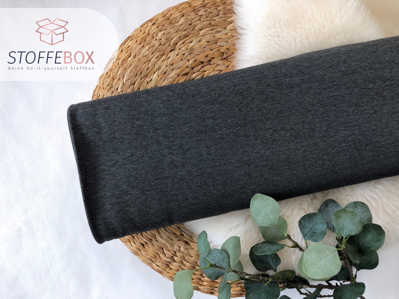 French Terry Stoff - Uni schwarz, grau, hellgrau, dunkelgrau, weiß, ecru (versch. Farben) - Öko-Tex-100 – Bild 3