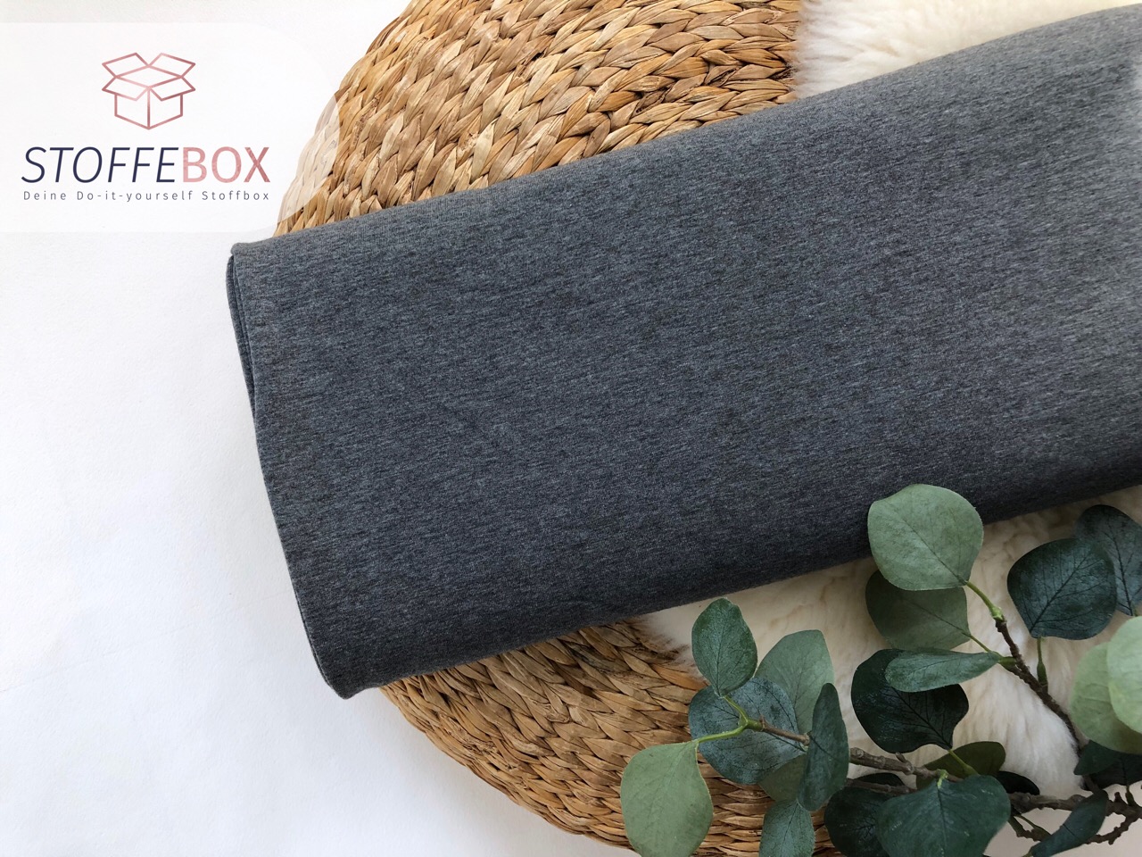 French Terry Stoff - Uni schwarz, grau, hellgrau, dunkelgrau, weiß, ecru (versch. Farben) - Öko-Tex-100 – Bild 4