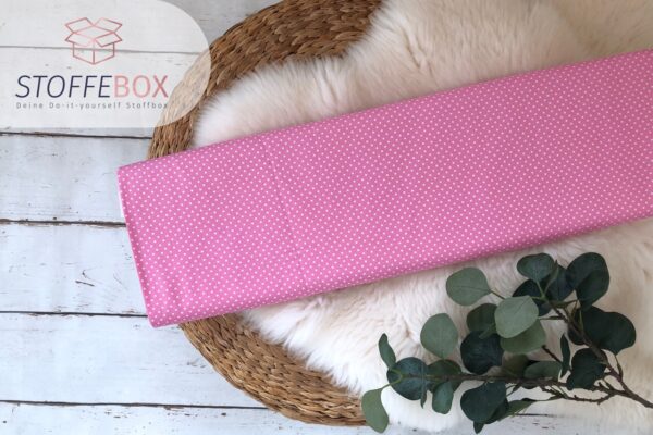 Webware/Baumwolle Öko-Tex-100 - weiße mini Punkte (rosa)