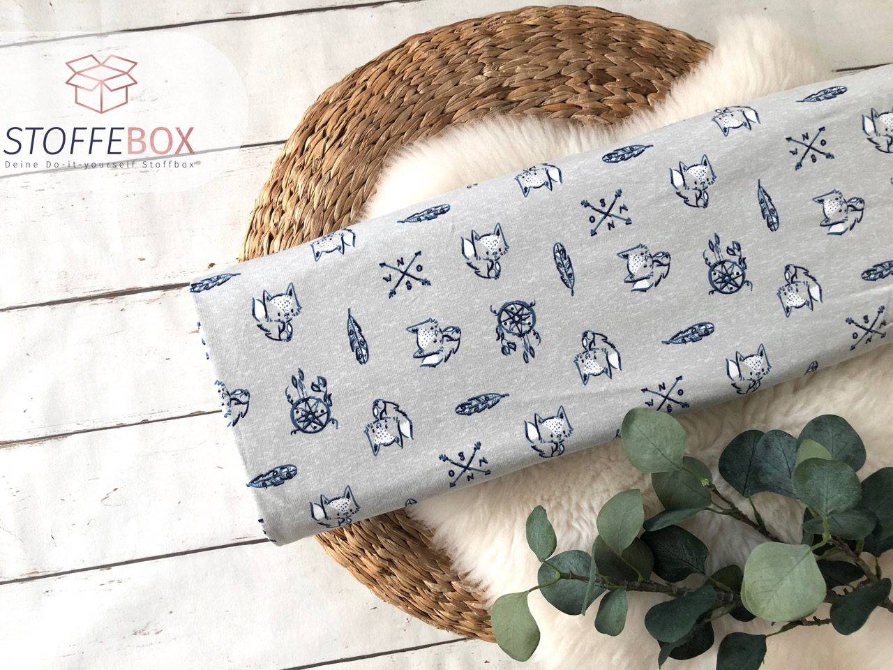 Stoffpaket - Forest Dreams (oliv/dunkelblau/grau) – Bild 4