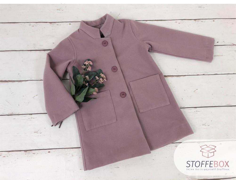 Mantelstoff Mantelflausch Stoff Uni - dunkelbeige – Bild 7