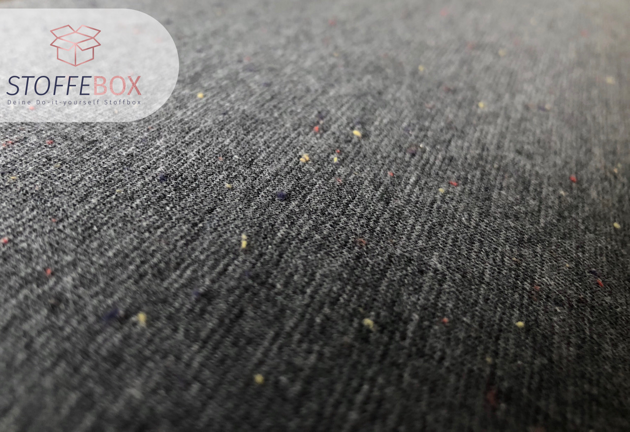 angerauter Sweat -Uni mini confetti (dunkelgrau) – Bild 2