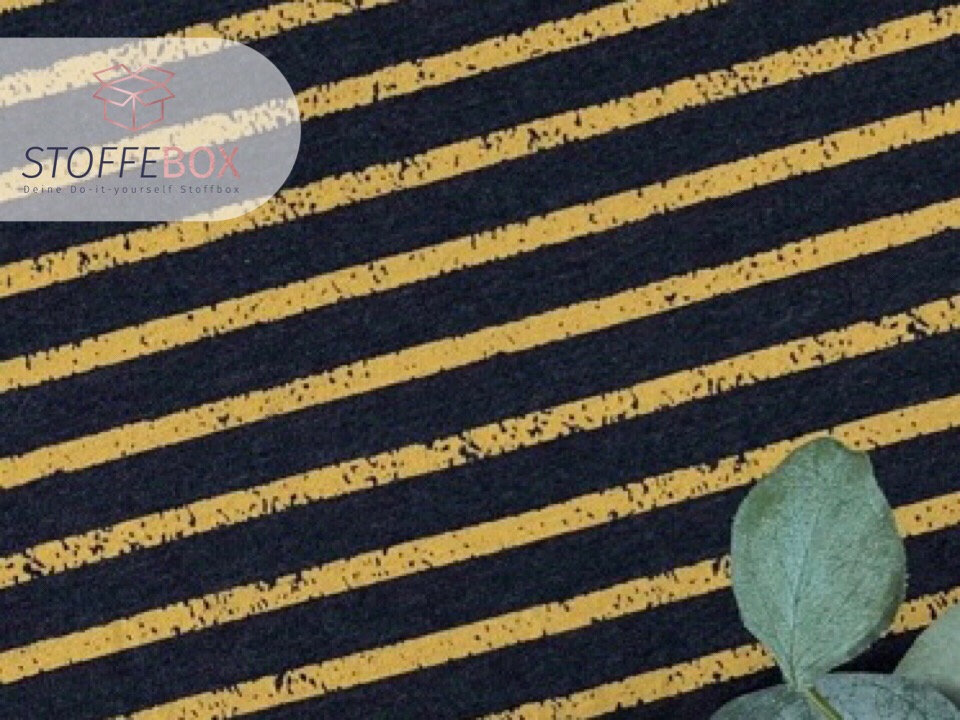 Stoffpaket - Stripes/gestreift (senf/dunkelblau) – Bild 3
