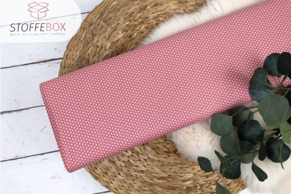 Webware/Baumwolle Öko-Tex-100 - weiße mini Sterne (dunkelrosa)