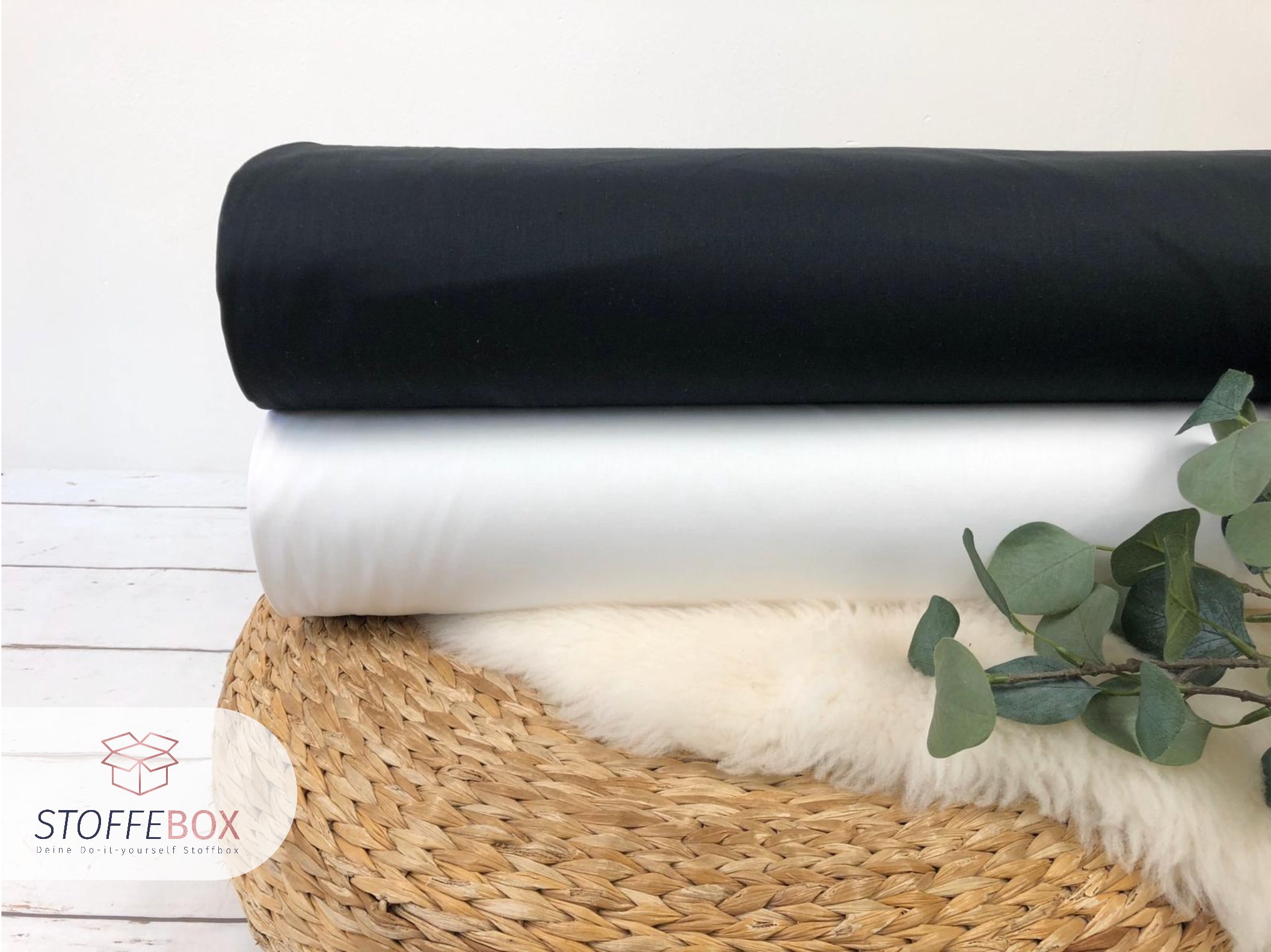 Webware-Baumwolle (Stoffbreite 240cm) Uni (schwarz) – Bild 2