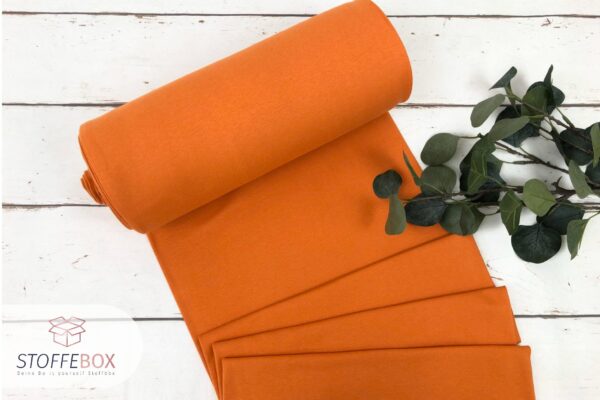 Bündchen Öko-Tex-100 Schlauchbündchen - Uni brunt orange