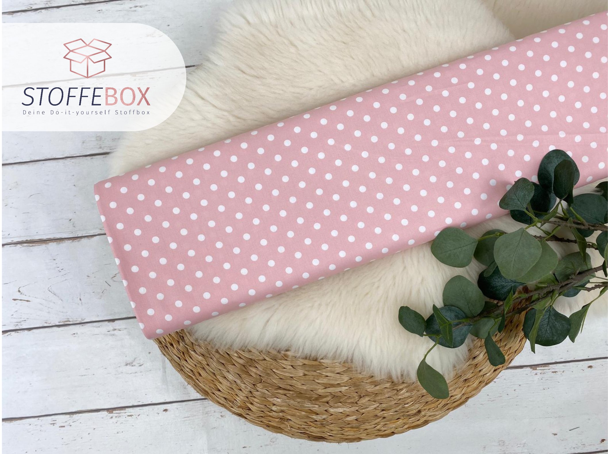 Baumwollstoffpaket - Basics gemustert rosa (Einheit wählbar ab 50cm-2m) – Bild 7