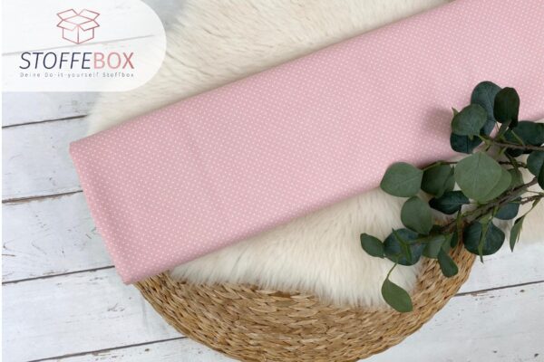 Webware/Baumwolle Öko-Tex-100 - weiße mini Punkte (rosa)