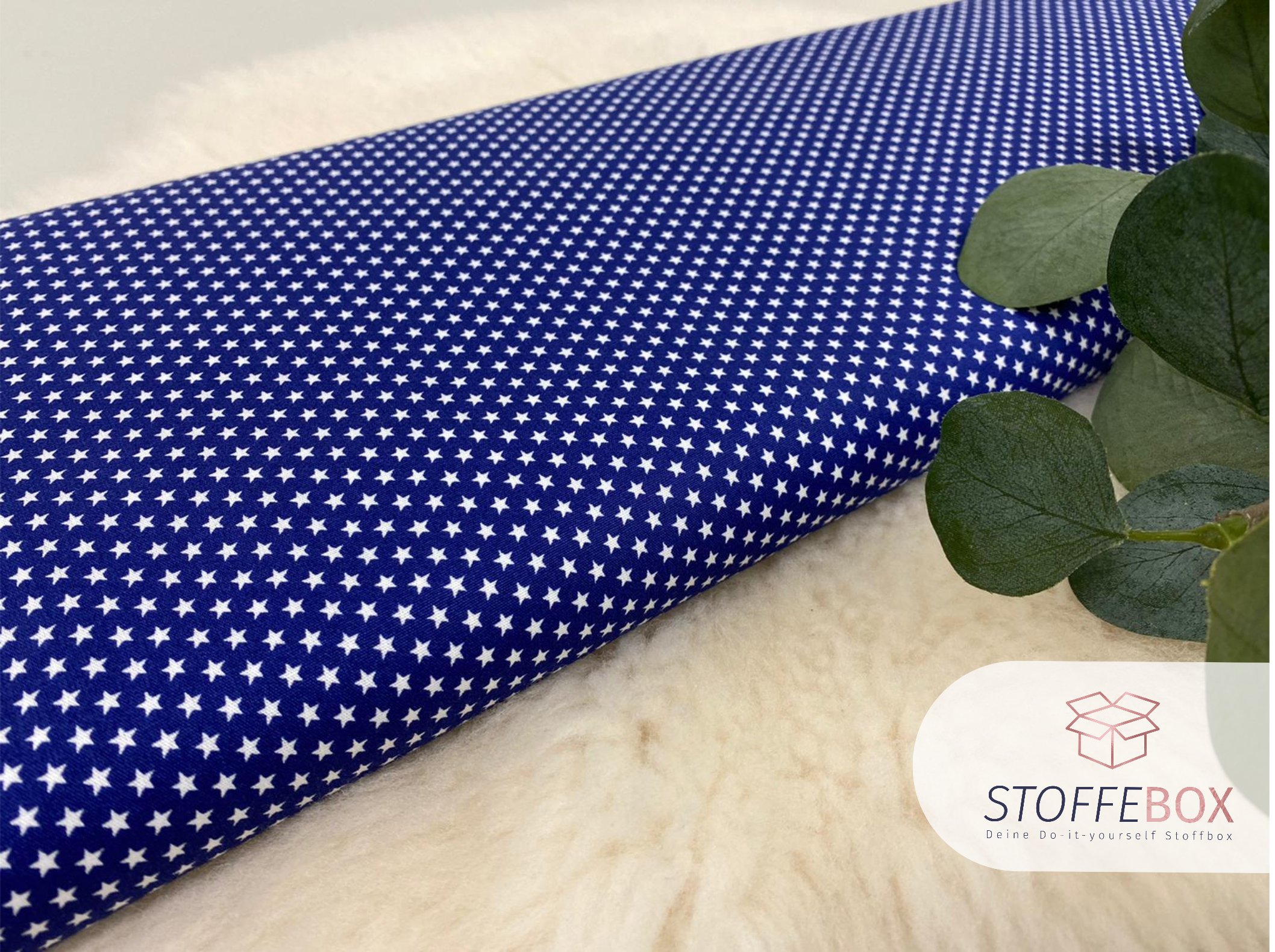 Baumwollstoffpaket - Basics gemustert blau (Einheit wählbar ab 50cm-2m) – Bild 5