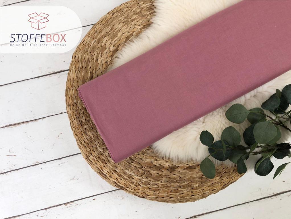 Baumwollstoff Webware - Uni dunkelrosa-mauve - Öko-Tex 100