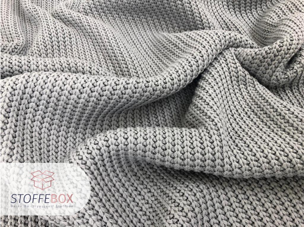 grober Strickstoff – weicher Seemannsstrick Uni grau – Bild 2