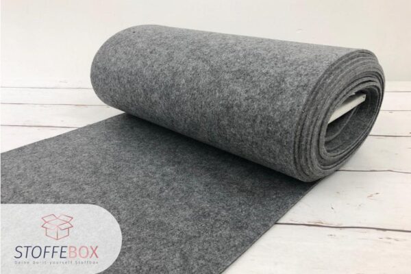 Taschen Filz/Bastelfilz - 4mm dick 670g Uni grau meliert