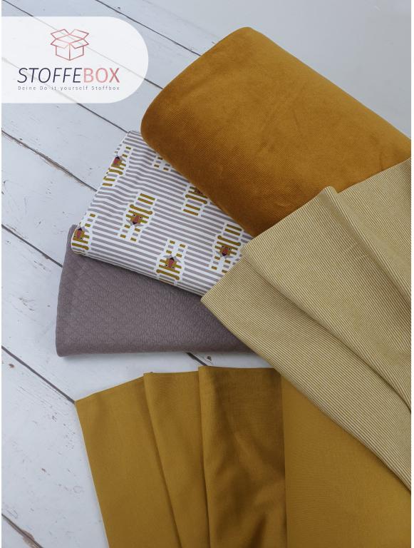 Stoffpaket - Löwe gestreift (senf/taupe)
