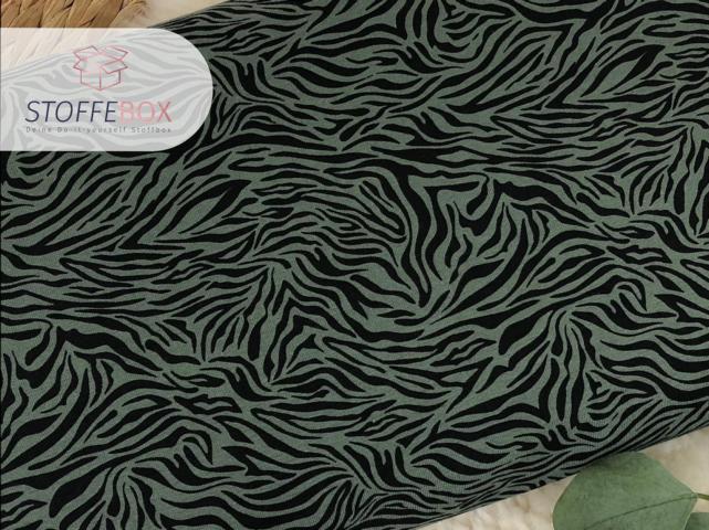 Jersey Öko-Tex-100 - Tiger Streifen (olivgrün/schwarz) – Bild 2