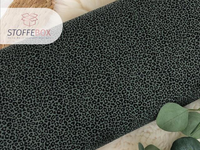 Jersey Öko-Tex-100 - Leoprint (olivgrün) – Bild 2