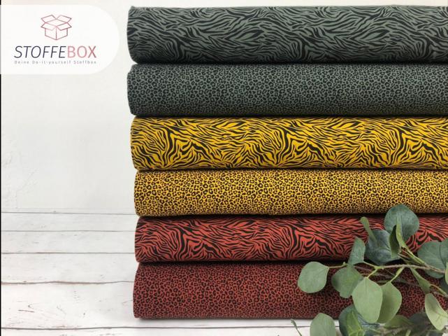 Jersey Öko-Tex-100 - Tiger Streifen (olivgrün/schwarz) – Bild 3