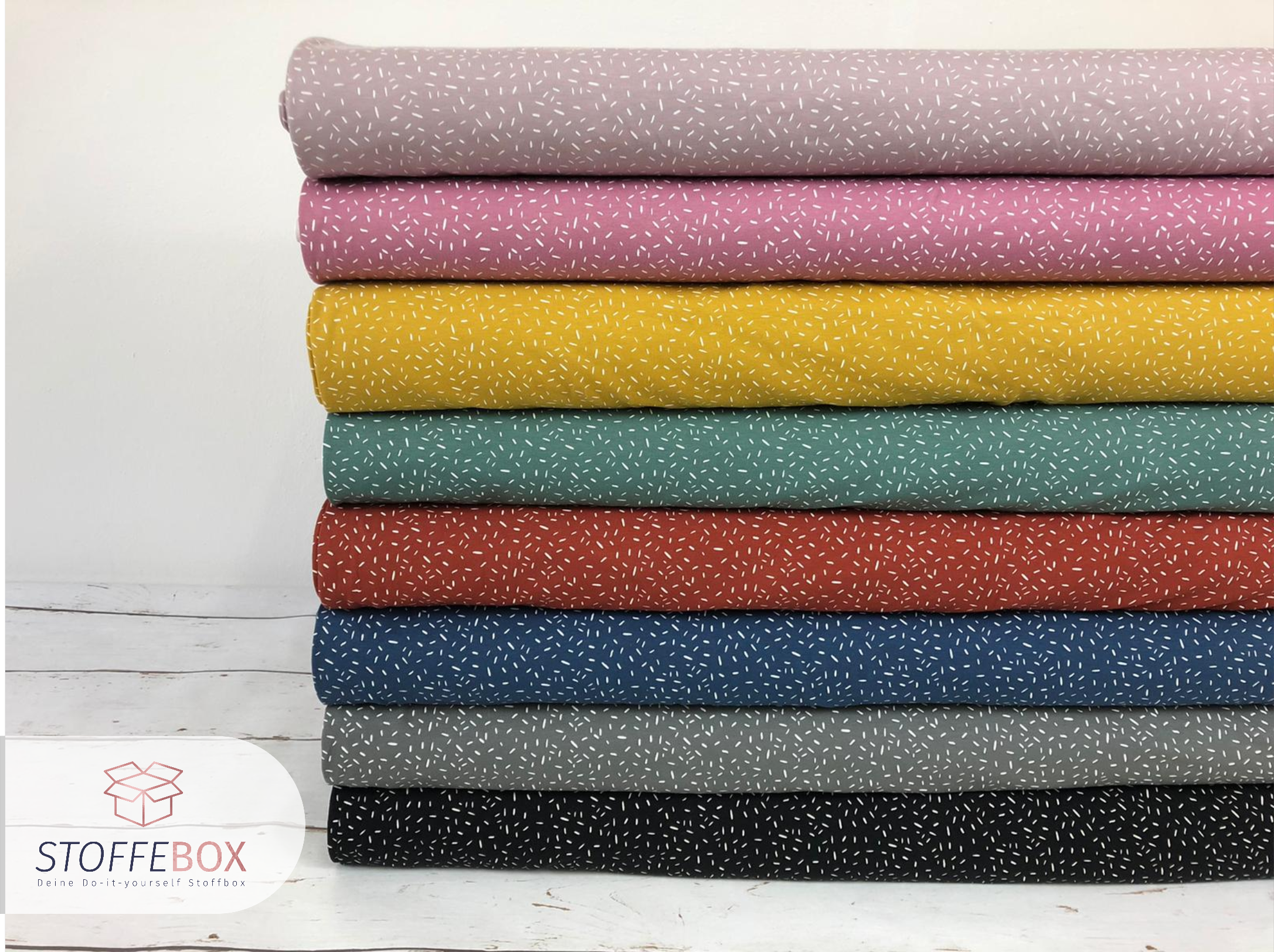 Jersey Stoff Öko-Tex-100 - Konfetti Striche rosa, weiß – Bild 2