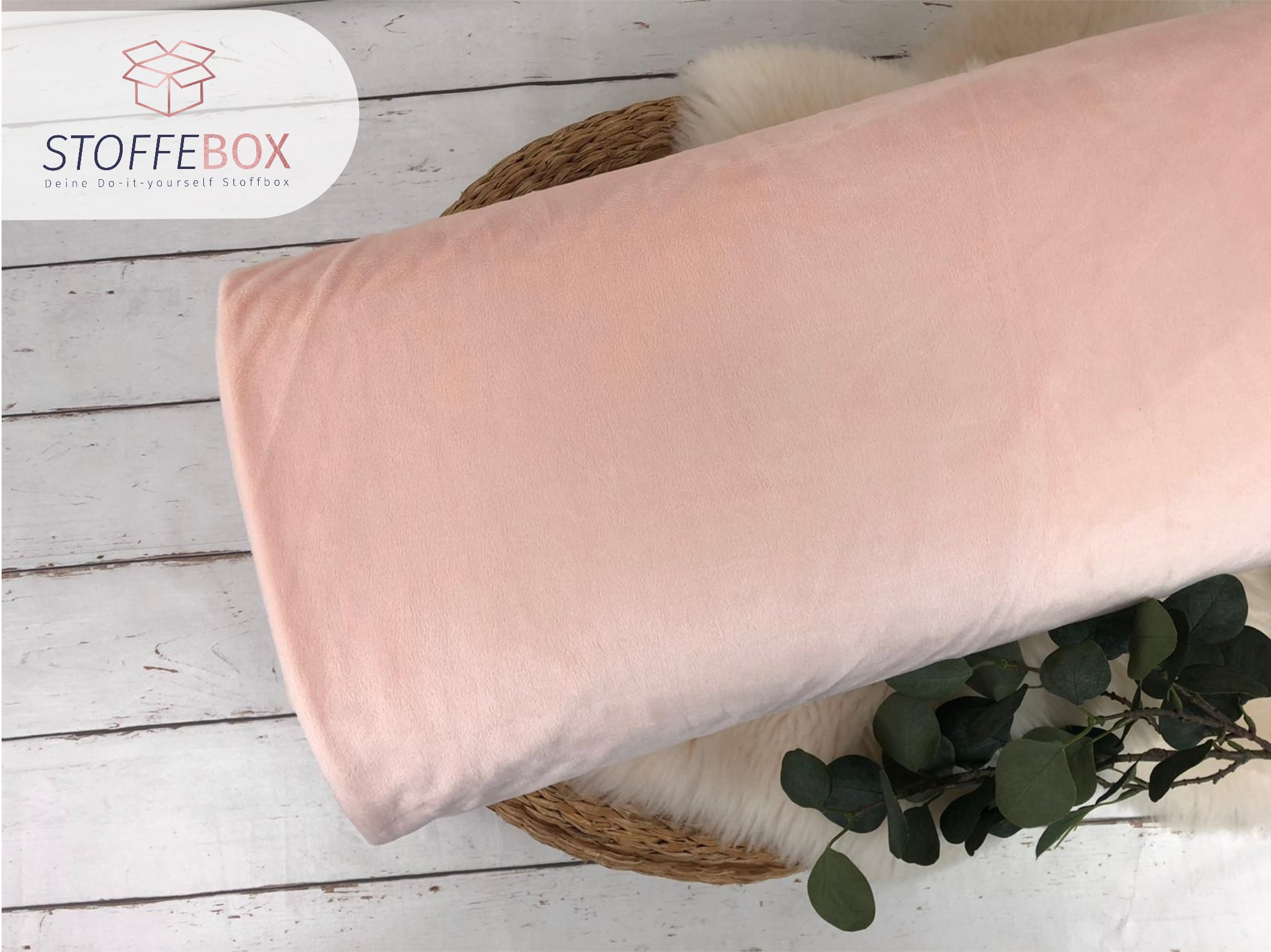Reststück 30cm Minky Glatt, weich / kuschelig - Uni pastel, apricot