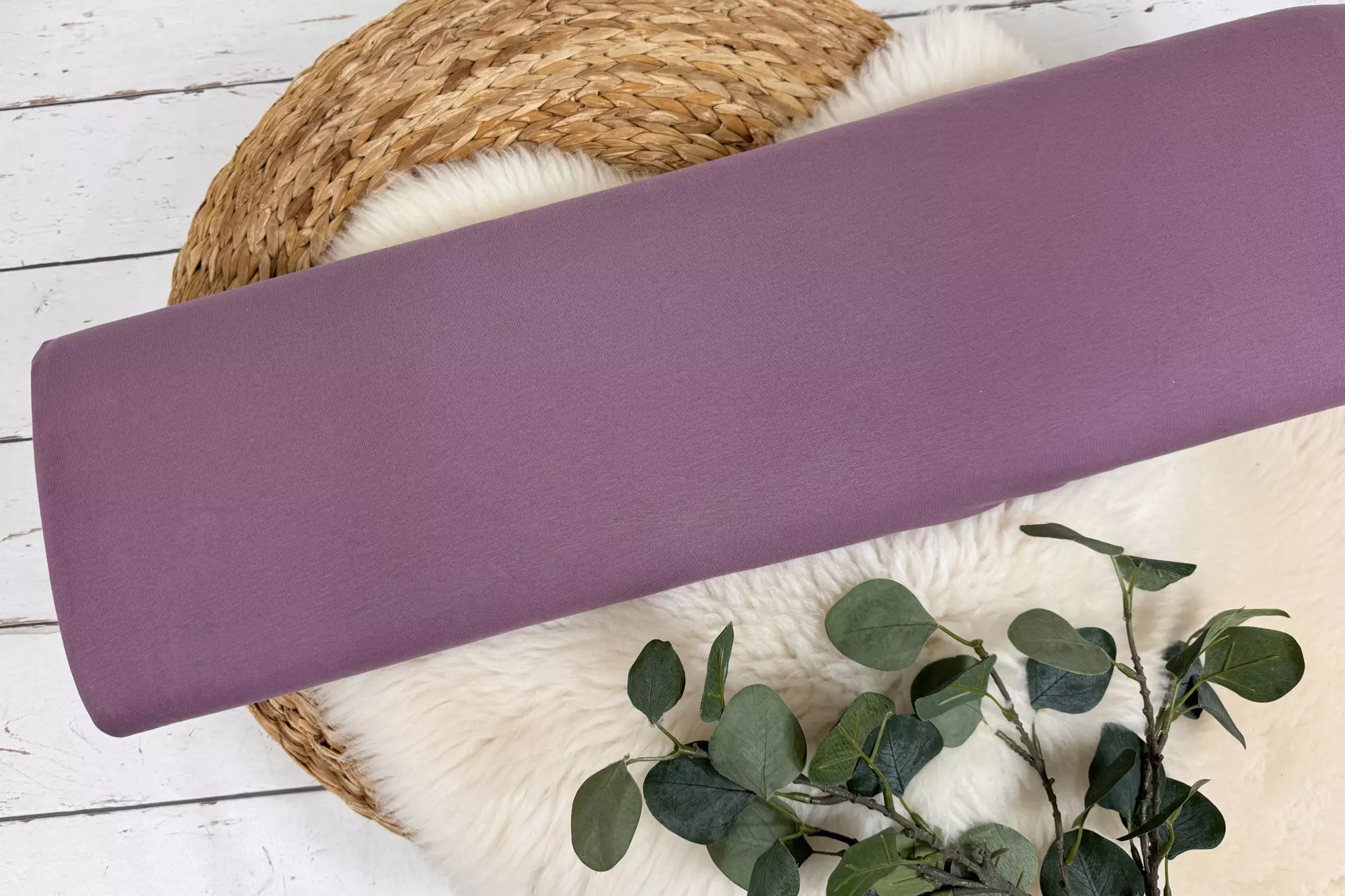 elastischer Jersey Stoff uni in aubergine