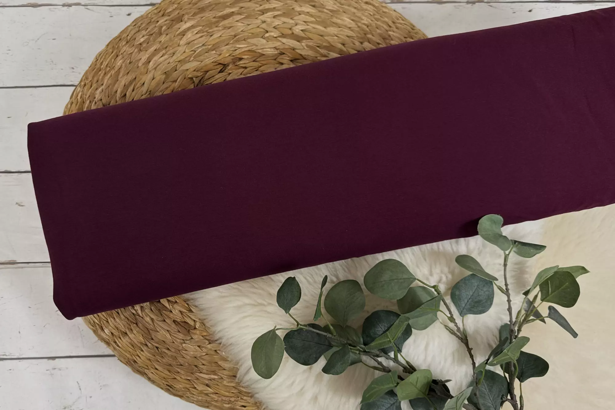 Jersey Stoff Öko-Tex-100 - Uni pink, bordeaux, aubergine und lila Töne (verschiedene Farben) – Bild 5