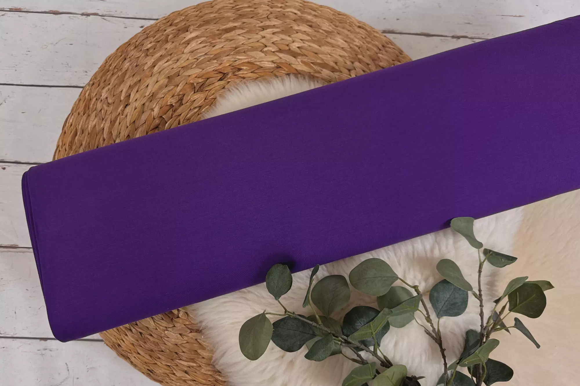 Jersey Stoff Öko-Tex-100 - Uni pink, bordeaux, aubergine und lila Töne (verschiedene Farben) – Bild 9