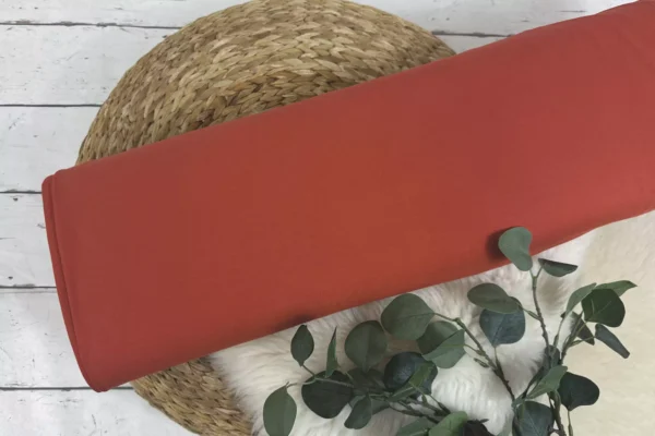 Jersey Stoff Öko-Tex-100 - Uni gelb, rost und rot Töne (verschiedene Farben) - terrakotta