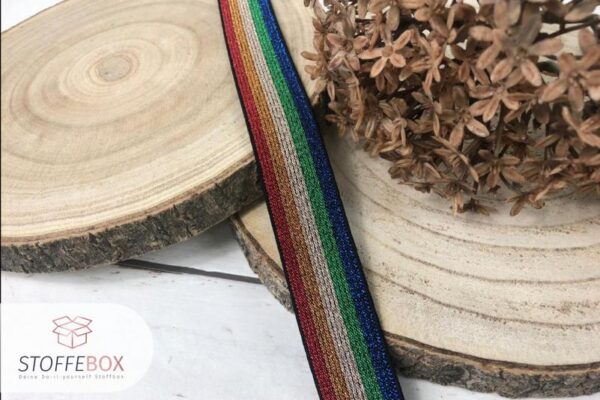 Gummiband- Elastic Lurex / Glitzer - 25mm (bunt)