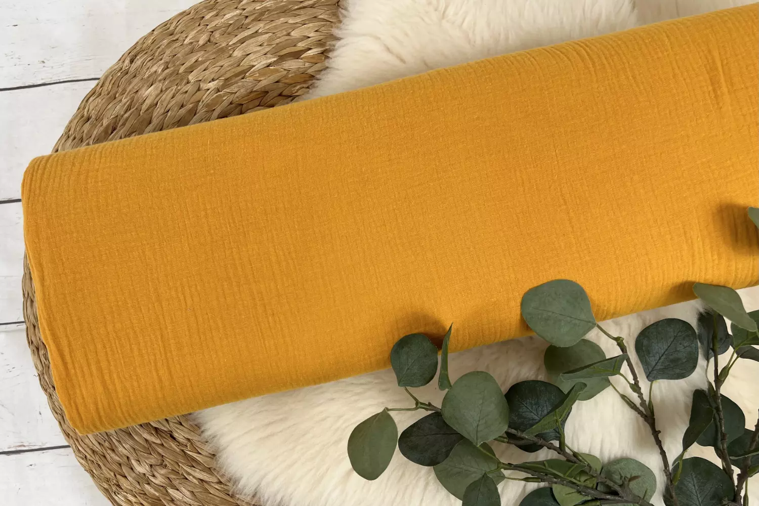 Musselin Uni / Double Gauze (Farbe wählbar) – Bild 3