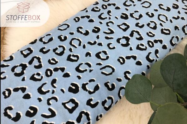 Viskose - Leoprint / Animalprint Leomuster (versch. Farben) - hellblau