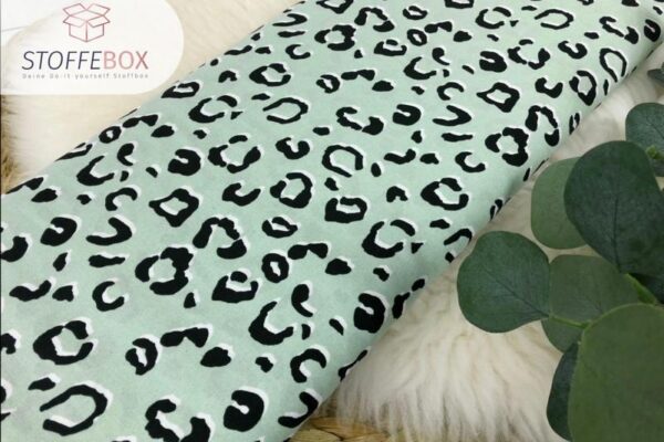 Viskose - Leoprint / Animalprint Leomuster (versch. Farben) - hellmint