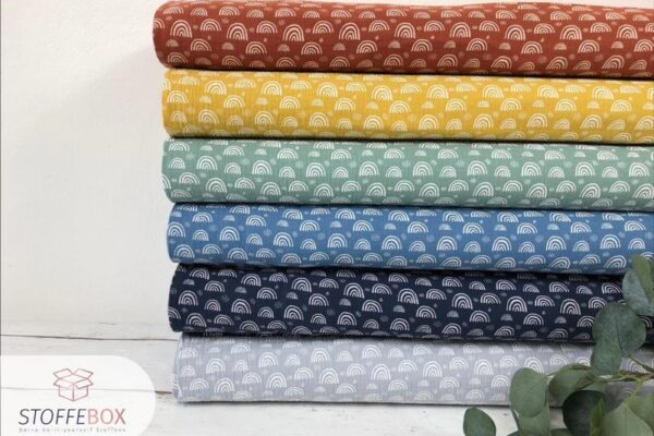 Musselin / Double Gauze Regenbogen, Boho (Farbe wählbar)