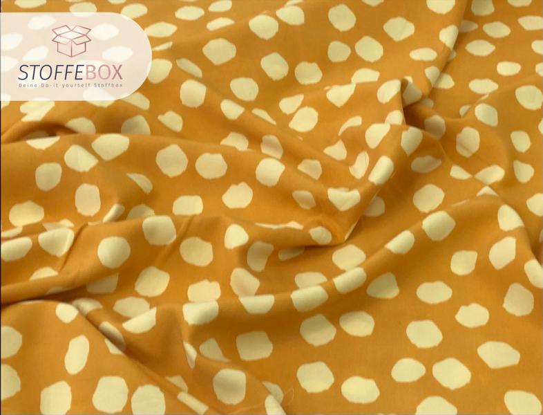 Viskose - Punkte Polka Dots taupe / gelb – Bild 4