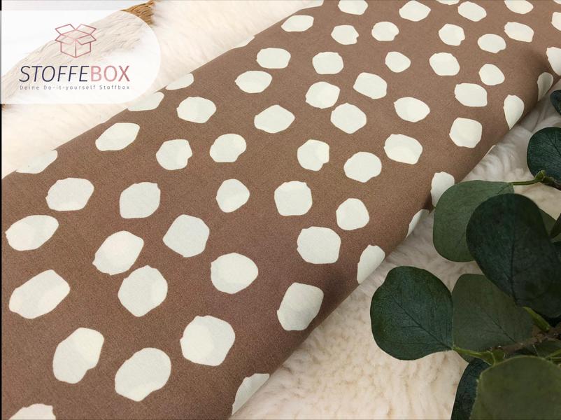 Viskose - Punkte Polka Dots taupe / gelb – Bild 6