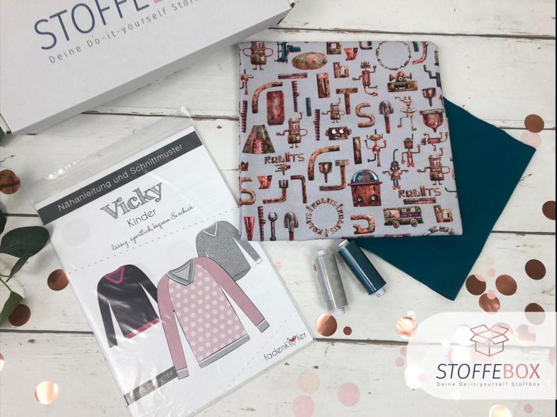 Stoffebox Nr. 7 - Pullover mit Bündchen (Kinderbox) - Gr. 74-164 – Bild 2