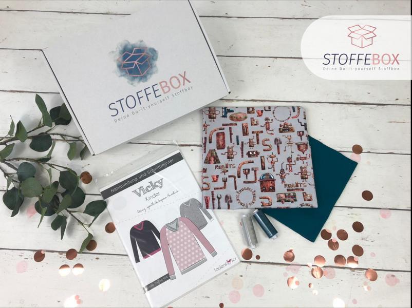 Stoffebox Nr. 7 - Pullover mit Bündchen (Kinderbox) - Gr. 74-164