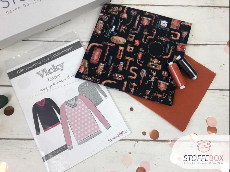 Stoffebox Nr. 5 - Pullover mit Bündchen (Kinderbox) - Gr. 74-164 – Bild 2