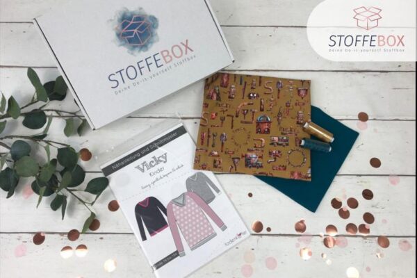 Stoffebox Nr. 6 - Pullover mit Bündchen (Kinderbox) - Gr. 74-164